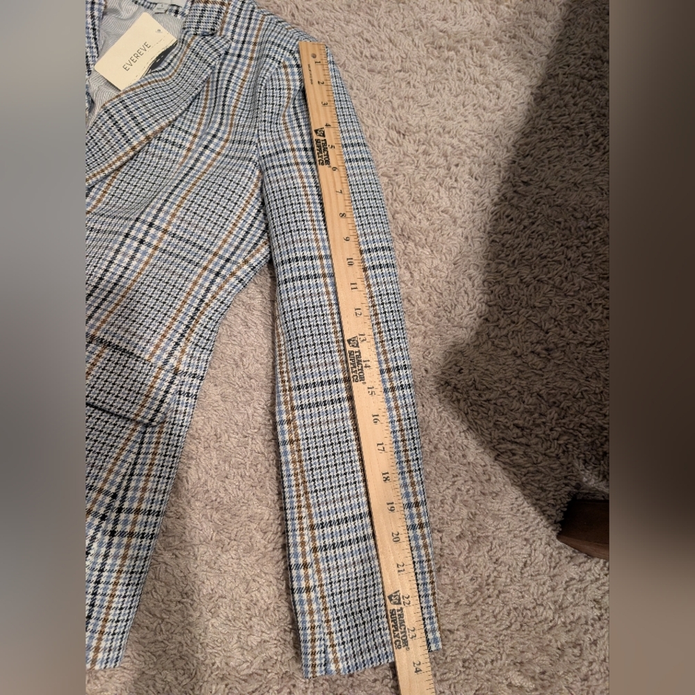 NWT Evereve Ivy Plaid Double-Breasted Blazer with Pinstripe Lining - Picture 9 of 10